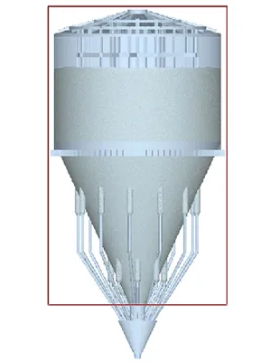 Filled fully with powder